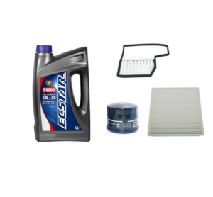 Suzuki Swift olajcsere szett 2020.06 tol 1.2 Hybrid K12D levegoszuro, olajszuro, pollenszuro, Suzuki gyari motorolaj ECSTAR 0w20 4L (99000 21E20 047, 13780 81PA0, 16510 84M00 (N1318022), 95861 81P00)